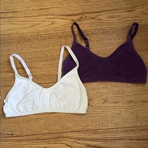 BLUSH Cotton Bralette Set S+ Small Plus Full Bust Wireless Bra Set White Purple